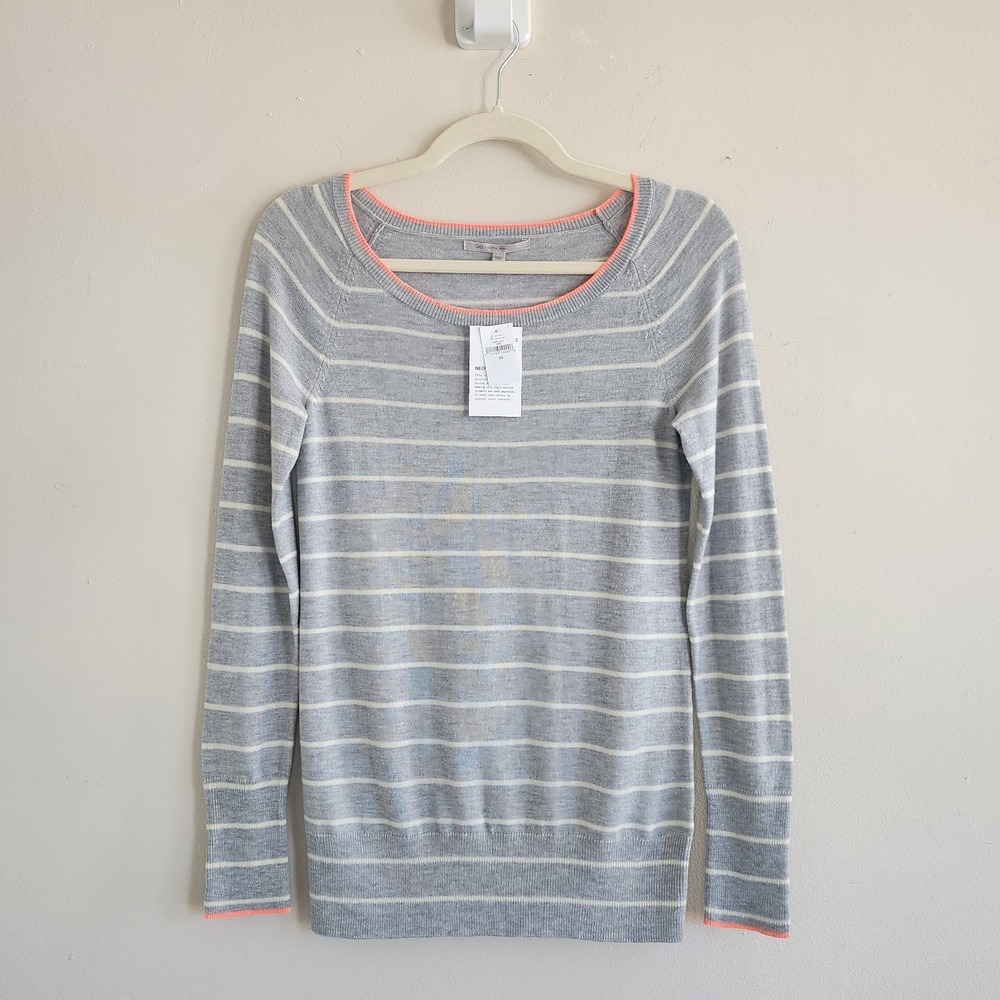 Gap NWT Neon Dye Lightweight Striped Sweater XS Casual Stretch Minimalist Preppy